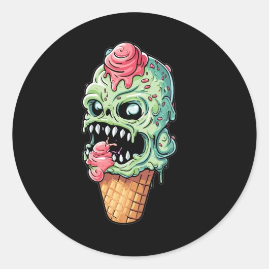 アイスクリームコーン – リトルモンスターコレクション(4) ラウンドシール (正面)