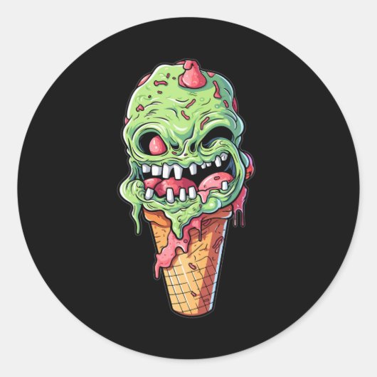 アイスクリームコーン – リトルモンスターコレクション(7) ラウンドシール (正面)