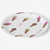 アイスクリームコーン&リボン誕生日紙プレート ペーパープレート (アングル)