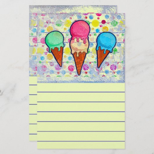 アイスクリームコーン 便箋 (正面/裏面)