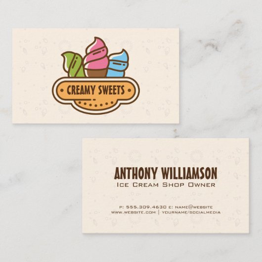 アイスクリームコーン 名刺 (正面/裏面)