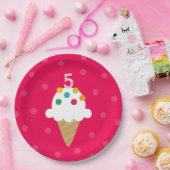 アイスクリームコーン 子供の年齢 誕生日パーティー ペーパープレート (パーティー)