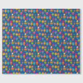 アイスクリームコーン（青） ラッピングペーパー (フラット)