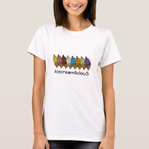 アイスクリームコーンicececreamlicioSカスタマイズ可能文字 Tシャツ