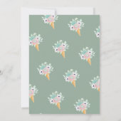 アイスクリームサクカントフラワーブライダルシャワー 招待状 (裏面)