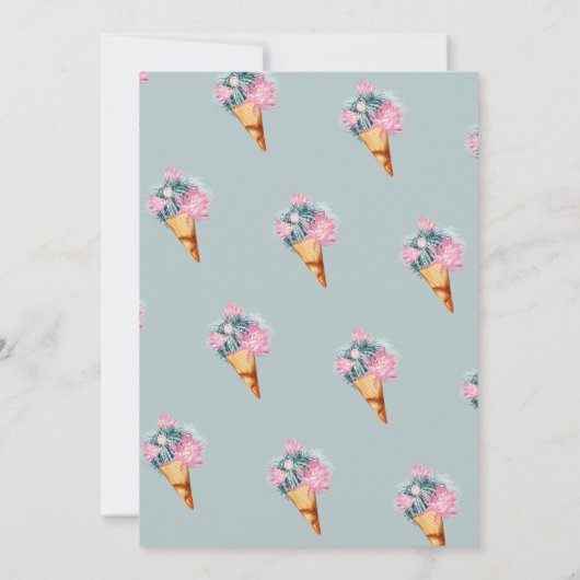 アイスクリームサボスフラワーズブライダルシャワー 招待状 (裏面)