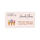 アイスクリームサマースクープブライダルシャワーアドレス ラベル (正面)