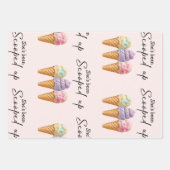 アイスクリームサマースコップアップブライダルシャワーのお願い ラッピングペーパーシート (正面)