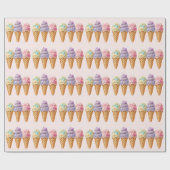 アイスクリームサマースコップアップブライダルシャワーのお願い ラッピングペーパー (フラット)