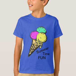 アイスクリームサマータイムおもしろいTシャツ Tシャツ