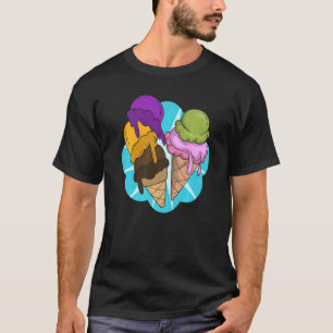 アイスクリームサマーデザートアイスクリームコーンアイスクリーム Tシャツ