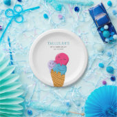 アイスクリームサマーバースデーパーティー ペーパープレート (パーティー)