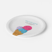 アイスクリームサマーバースデーパーティー ペーパープレート (アングル)