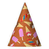 アイスクリームサマーパターンバースデーパーティー パーティーハット (左)