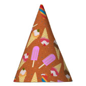 アイスクリームサマーパターンバースデーパーティー パーティーハット (右)