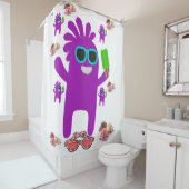 アイスクリームサマーパープルキッズは白いシャワーカーテン シャワーカーテン (インサイチュ)