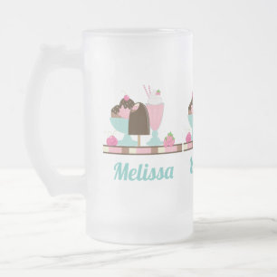 アイスクリームサンデとその他のおいしいおやつ フロストグラスビールジョッキ