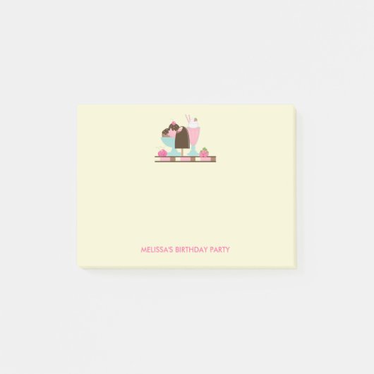 アイスクリームサンデサマリートリートバースデーパーティー ポストイット (正面)