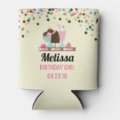 アイスクリームサンデサマリートリート誕生日ガール 缶クーラー (正面)