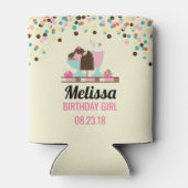 アイスクリームサンデサマリートリート誕生日ガール 缶クーラー (裏面)