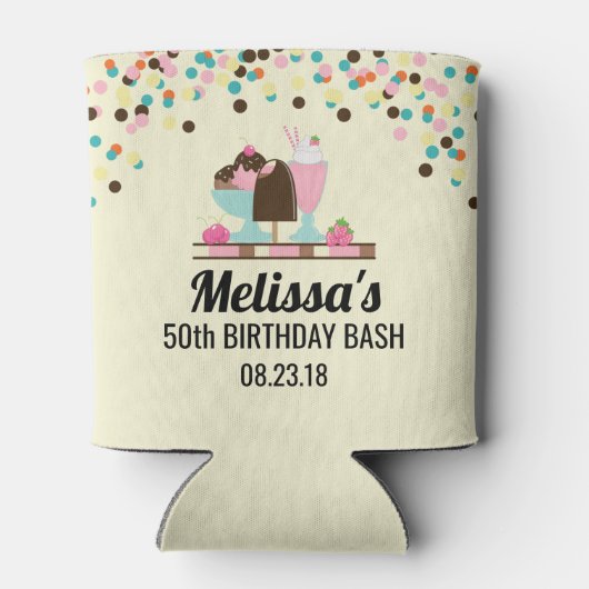 アイスクリームサンデサマリートリート誕生日バッシュ 缶クーラー (裏面)