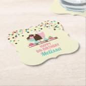 アイスクリームサンデサマリートリート誕生日 ペーパーコースター (アングル)