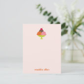 アイスクリームサンデサンキューカード（ピンク） サンキューカード (スタンド正面)