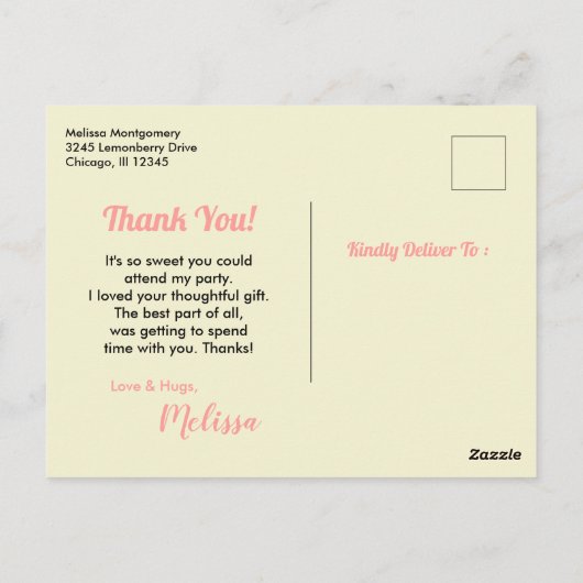 アイスクリームサンデデリシャスパーティーありがとう ポストカード (裏面)