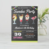アイスクリームサンデバースデーパーティーの招待状 招待状 (スタンド正面)