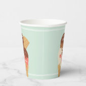 アイスクリームサンデパーソナライズされた子供の誕生日パーティー 紙コップ (右)