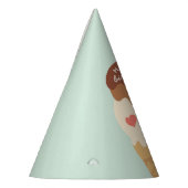 アイスクリームサンデパーソナライズされた子供の誕生日 パーティーハット (左)