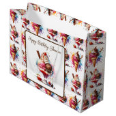 アイスクリームサンデパーソナライズされた誕生日 ラージペーパーバッグ (正面アングル)