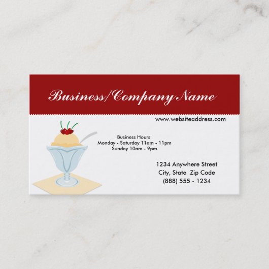 アイスクリームサンデビジネスカード 名刺 (正面)