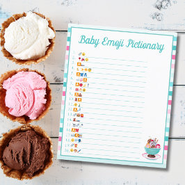 アイスクリームサンデベイビーシャワー絵文字 チラシ