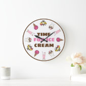 アイスクリームサンデミルクシェイクバナナスプリットの時間 ラージ壁時計 (ホーム)