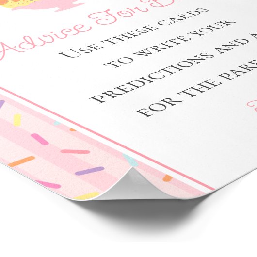 アイスクリームサンデラブ振りかけるベビーアドバイス ポスター (角)