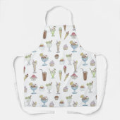 アイスクリームサンデーおいしいデザートのパターン エプロン (正面)