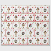 アイスクリームサンデーとカップケーキ誕生日ギフトラップ ラッピングペーパー (フラット)