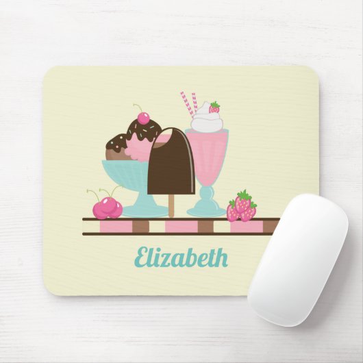 アイスクリームサンデーと他のおいしいお菓子 マウスパッド (マウス)