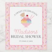 アイスクリームサンデーのスイートなブライダルシャワー ワインラベル (シングルラベル)