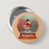 アイスクリームサンデーのスノーグローブのボタン 缶バッジ (正面&裏面)