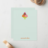 アイスクリームサンデーサンキューカード(青) ノートカード (正面/裏面インサイチュ)