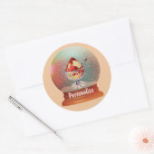 アイスクリームサンデースノーグローブかわいいステッカー ラウンドシール (封筒)