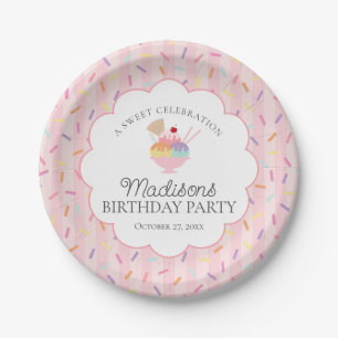 アイスクリームサンデー誕生日おめでとう ペーパープレート