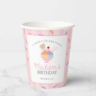 アイスクリームサンデー誕生日おめでとう 紙コップ