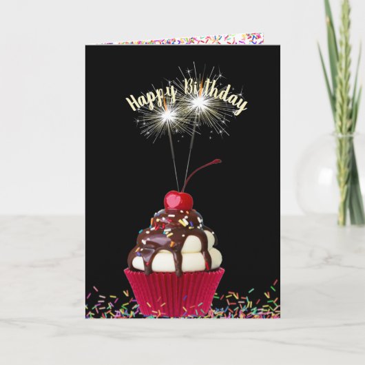 アイスクリームサンデー誕生日 カード (正面)