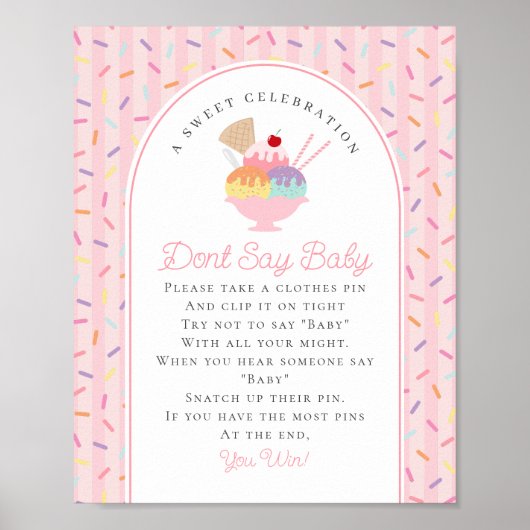 アイスクリームサンデー Baby Dont Say Baby スプリンクル ポスター (正面)