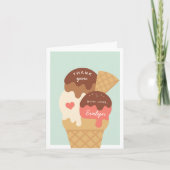 アイスクリームサンデ子供の誕生日 サンキューカード (正面)