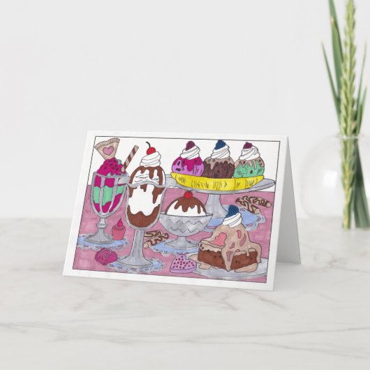 アイスクリームサンデ誕生日カード カード (正面)