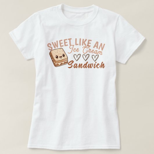 アイスクリームサンドイッチのような甘い Tシャツ (デザイン正面)